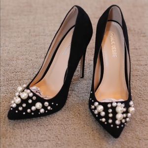 ASOS Black Pearl Studded Heels - Size 6